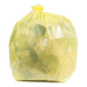 image:imagePlasticplace 6465 Gallon Trash Can Liners for Toter  15 Mil  Yellow Heavy Duty Garbage Bags  50 x 60 50 Count W65LDYTL