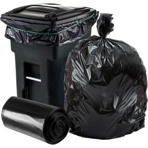 image:imagePlasticplace 32 Gallon Trash Bags Garbage Can Liners for Toter Heavy Duty Contractor Black Garbage Bags LeakProof TearResistant Can Liners 44 x 54 50 Count Trashbags Yard Waste 15 Mil