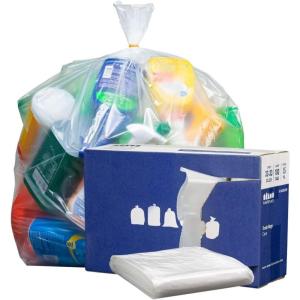 image:imagePlasticplace 3233 Gallon Trash Bags  15 Mil  Clear Heavy Duty Garbage Can Liners  33 x 39 100 Count Pack of 1 W33LDC15