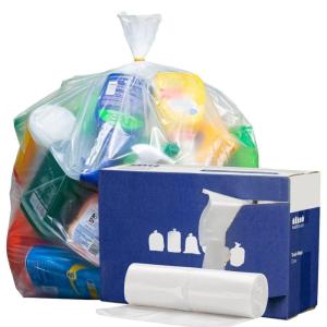 image:imagePlasticplace 4045 Gallon Trash Bags  12 Mil  Clear Heavy Duty Garbage Can Liners  40 x 46 100 Count
