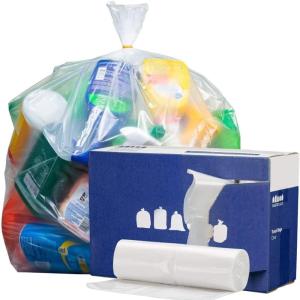 image:imagePlasticplace 4045 Gallon Trash Bags  15 Mil  Clear Heavy Duty Garbage Can Liners  40 x 46 100 Count