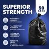 image:imagePlasticplace 5560 Gallon Trash Bags 12 Mil Heavy Duty Contractor Garbage Bags Black TearResistant Bags for Construction Yard Waste Industrial Use Large 38 x 58 100 Count50 Count Pack of 1