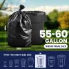 image:imagePlasticplace 5560 Gallon Trash Bags 12 Mil Heavy Duty Contractor Garbage Bags Black TearResistant Bags for Construction Yard Waste Industrial Use Large 38 x 58 100 Count50 Count Pack of 1
