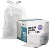 image:imagePlasticplace White Drawstring Lavender and Soft Vanilla Scented Garbage Can Liners Compatible with Code N 200 Count 1213 Gallon 4550 Liter 12 Mil 225 x 3151 Count Pack of 200