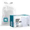 image:imagePlasticplace White Drawstring Lavender and Soft Vanilla Scented Garbage Can Liners Compatible with Code N 200 Count 1213 Gallon 4550 Liter 12 Mil 225 x 3151 Count Pack of 50