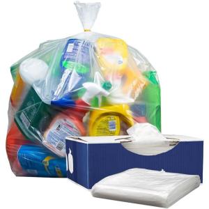image:imagePlasticplace  W55LDC2 5560 gallon Trash Bags  2 Mil  Clear Heavy Duty Garbage Can Liners  38 x 58 1 Count Pack of 50