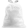 image:imagePlasticplace Custom Fit Trash Bags Compatible with simplehuman Code J Packs White Drawstring Garbage Liners 10105 Gallon 21 x 28 20 Count5 Pack1 Count Pack of 200