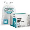 image:imagePlasticplace Custom Fit Trash Bags Compatible with simplehuman Code M 50 Count White Drawstring Garbage Liners 12 Gallon  45 Liters 21 x 305White