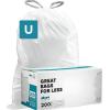 image:imagePlasticplace Custom Fit Trash Bags Compatible with simplehuman Code U 200 Count White Drawstring Garbage Liners 14521 Gallon 5580 Liter 265 x 32White