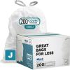 image:imagePlasticplace Custom Fit Trash Bags Compatible with simplehuman Code J Packs White Drawstring Garbage Liners 10105 Gallon 21 x 28 20 Count5 Pack200 count Pack of 1