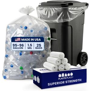 image:imagePlasticplace 9596 Gallon Garbage Can Liners 25 Count Pack of 1