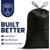 image:imagePlasticplace 13 Gallon Trash Bags  12 Mil  White Drawstring Garbage Can Liners  24 x 31 200 Count Pack of 1Black