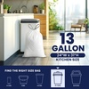 image:imagePlasticplace 13 Gallon Trash Bags  12 Mil  White Drawstring Garbage Can Liners  24 x 31 200 Count Pack of 1White