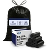 image:imagePlasticplace 13 Gallon Trash Bags  12 Mil  White Drawstring Garbage Can Liners  24 x 31 200 Count Pack of 1Black