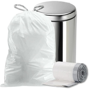 image:imagePlasticplace 18 Gallon Trash Bags  20 Mil  White Drawstring Garbage Can Liners  255x28 80 Count80 Count Pack of 1