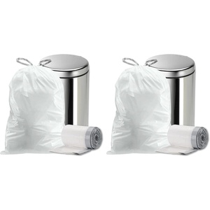 image:imagePlasticplace 18 Gallon Trash Bags  20 Mil  White Drawstring Garbage Can Liners  255x28 80 Count80 Count Pack of 2